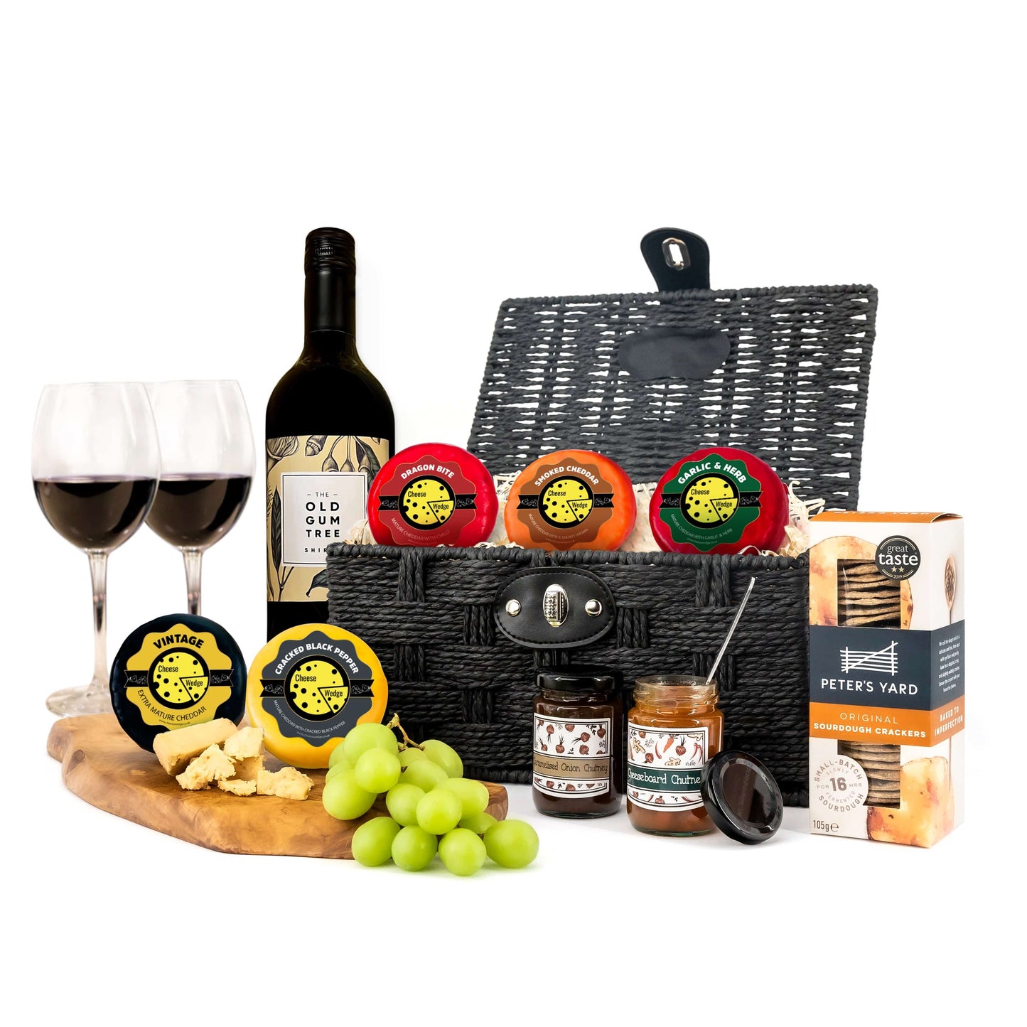 The Cheese Wedge Company Alcohol Hamper Luxury Truckle & Wine Hamper