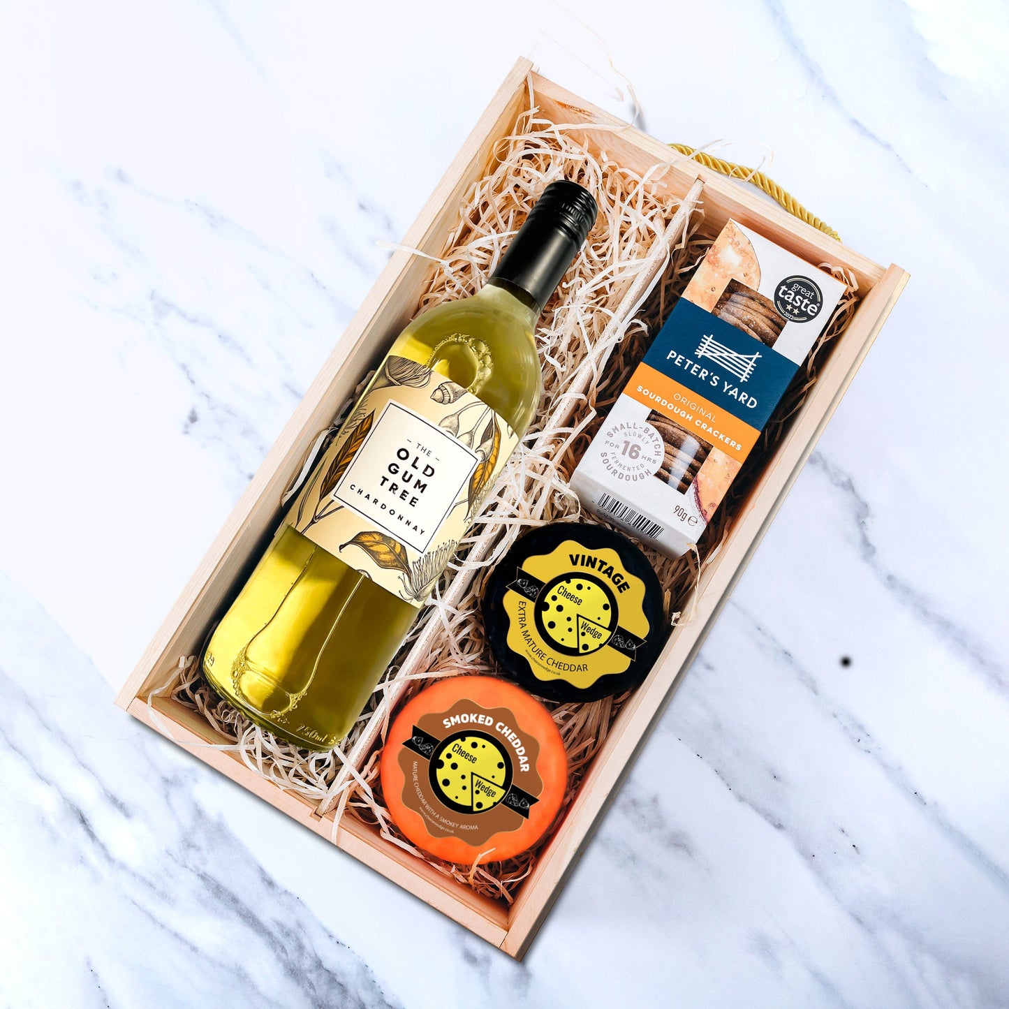 The Cheese Wedge Company Alcohol Hamper White Wine & Cheese Gift Box