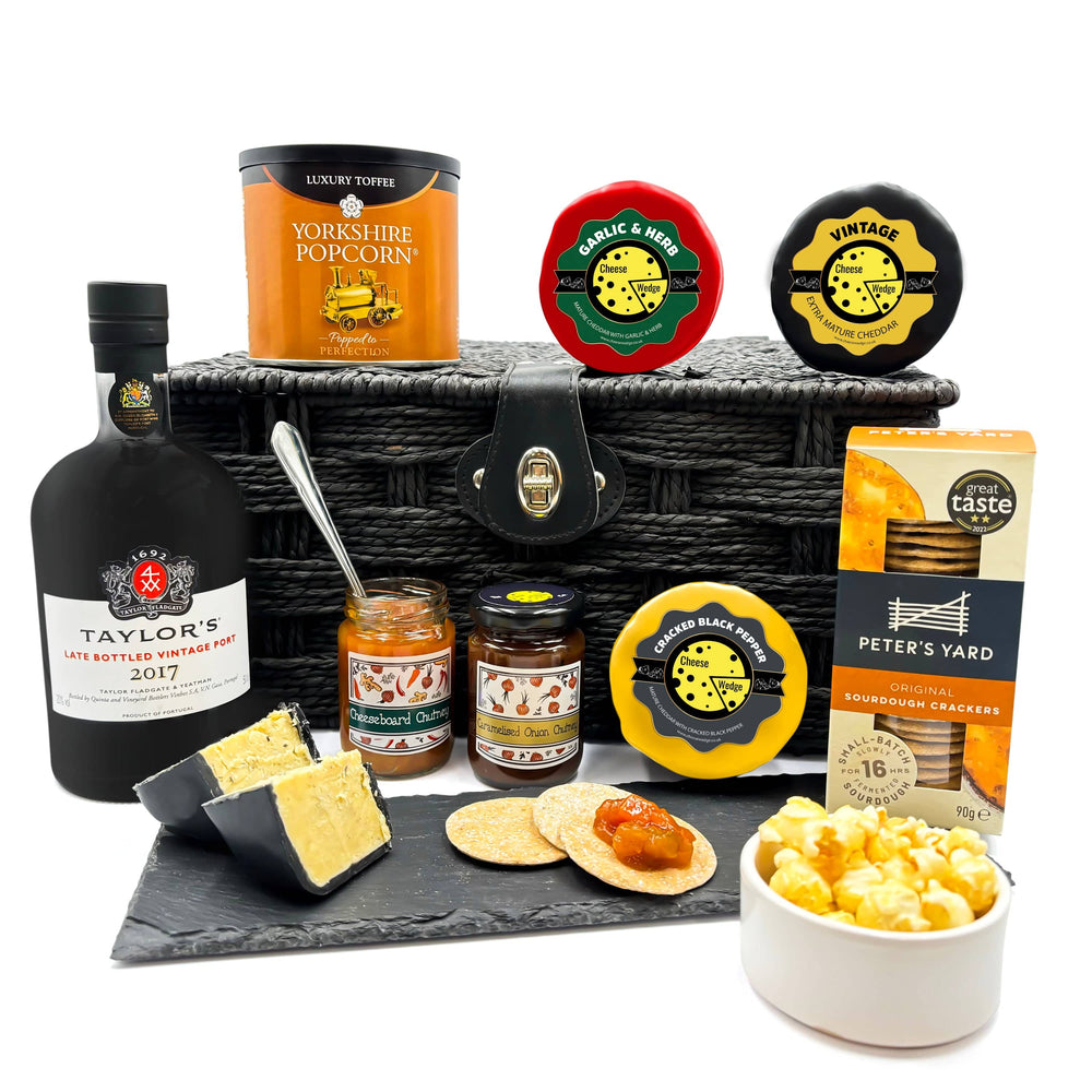 The Cheese Wedge Company Alcohol Hamper Port & Cheese Deluxe Hamper