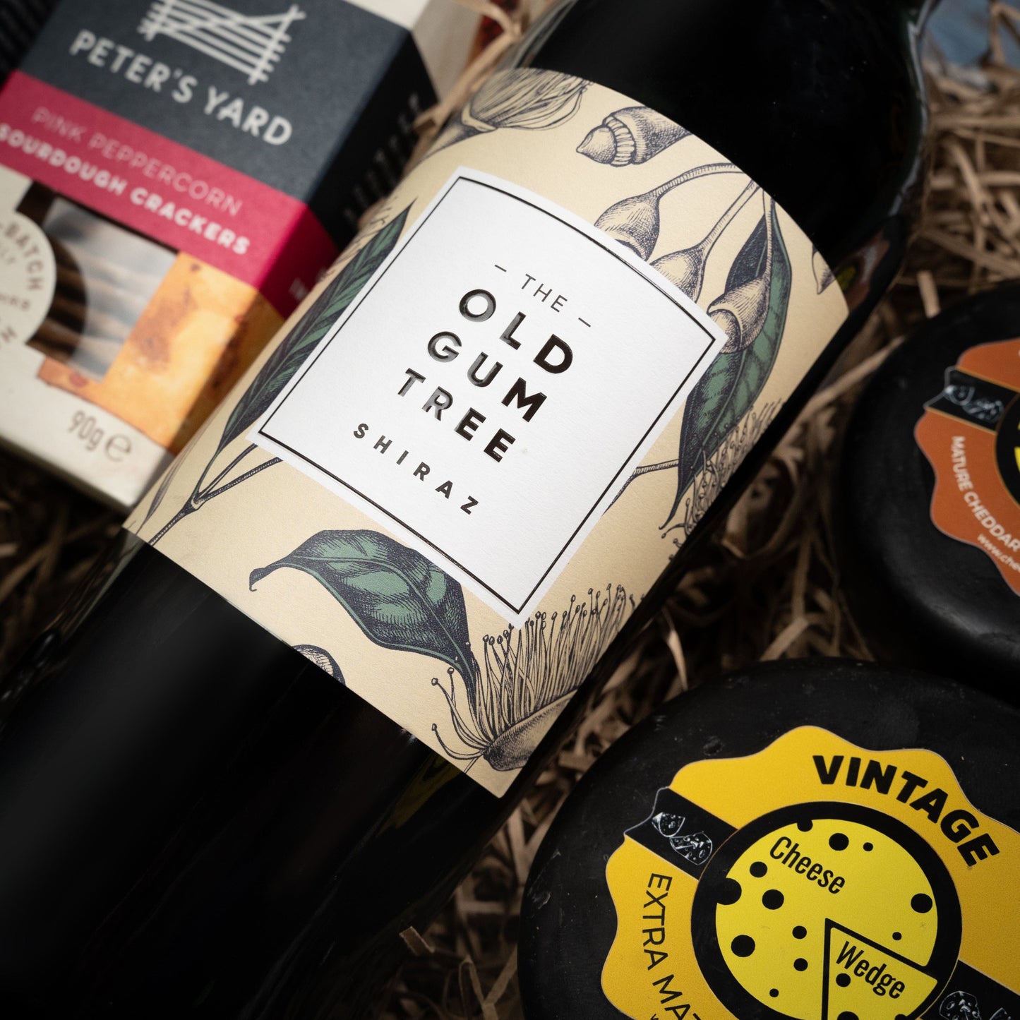 The Cheese Wedge Company Alcohol Hamper Cheese & Wine Gift Basket Set