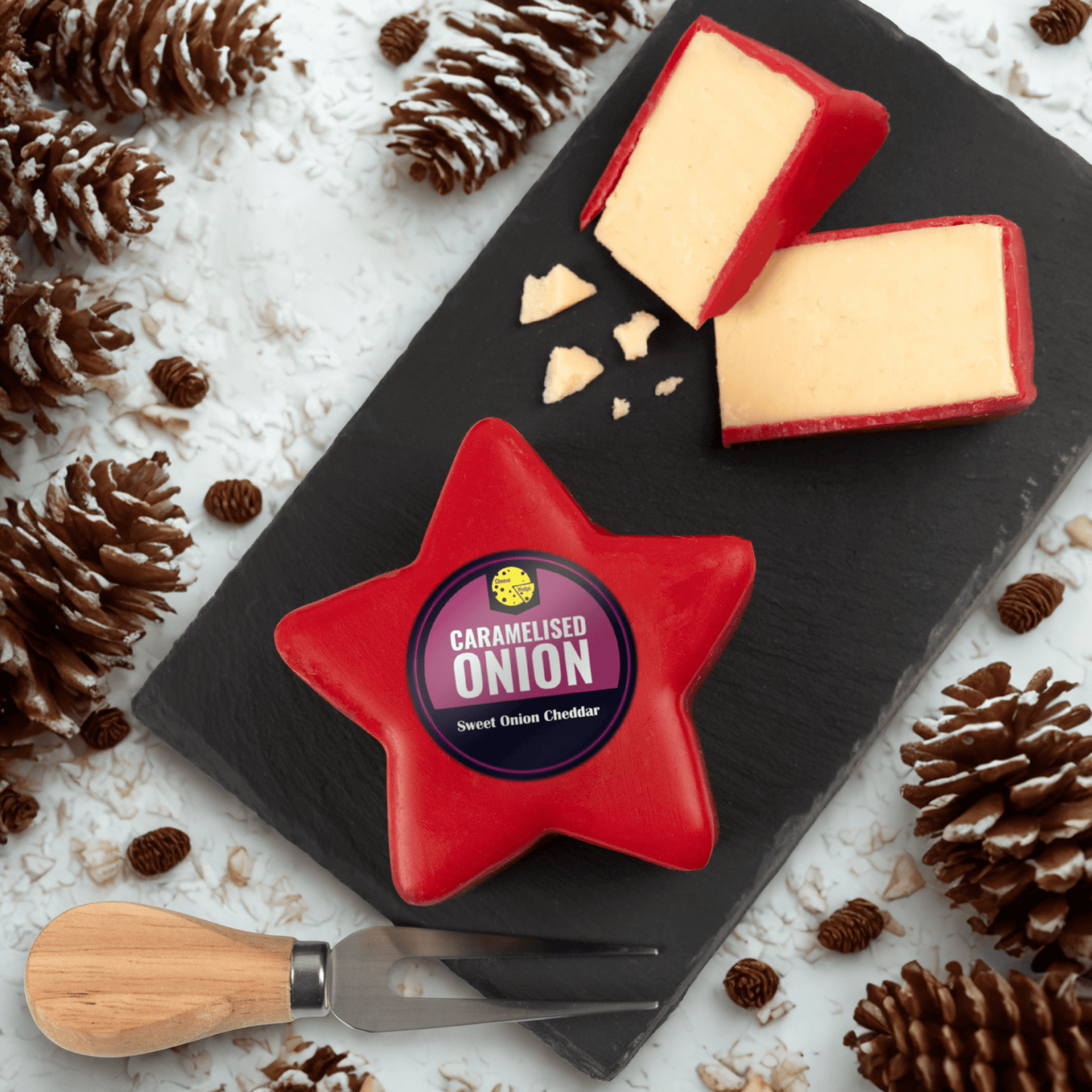 The Cheese Wedge Company Truckles Caramelised Onion Star - Waxed Truckle 200g