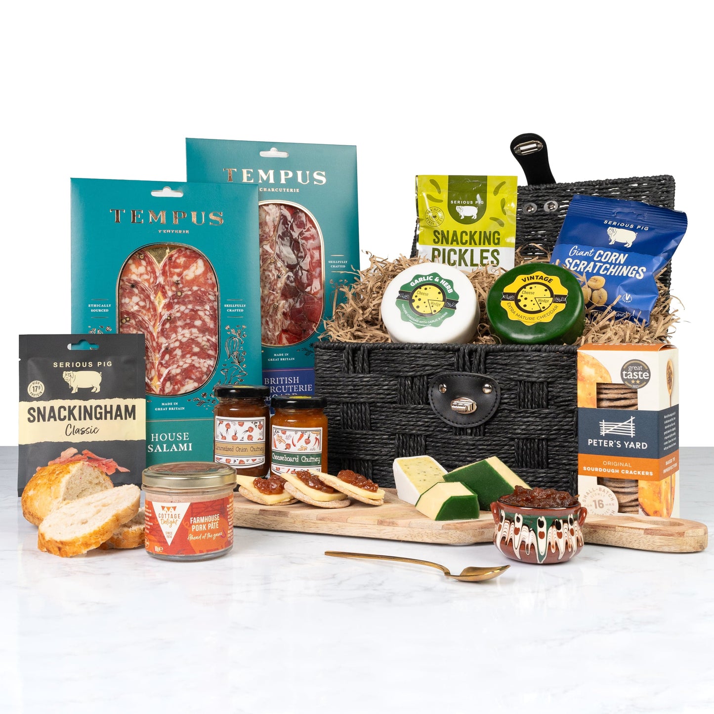 The Cheese Wedge Company Charcuterie Charcuterie Gourmet Hamper | The Perfect Charcuterie Board | Cheese & Meat Food Lover's Gifts