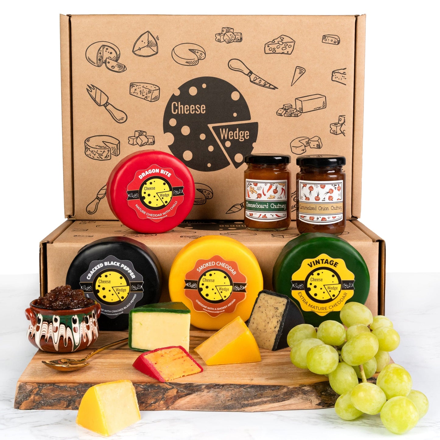 The Cheese Wedge Company Selection Box Cheese & Chutney Gift Box