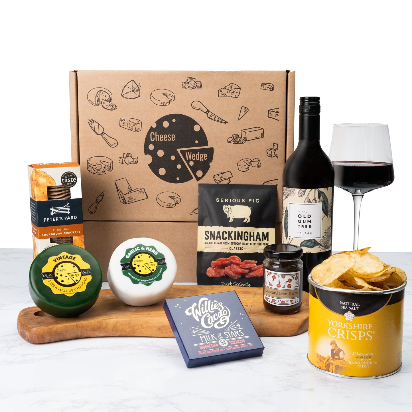 The Cheese Wedge Company Alcohol Hamper Cheese Night In | Cheese & Wine Box