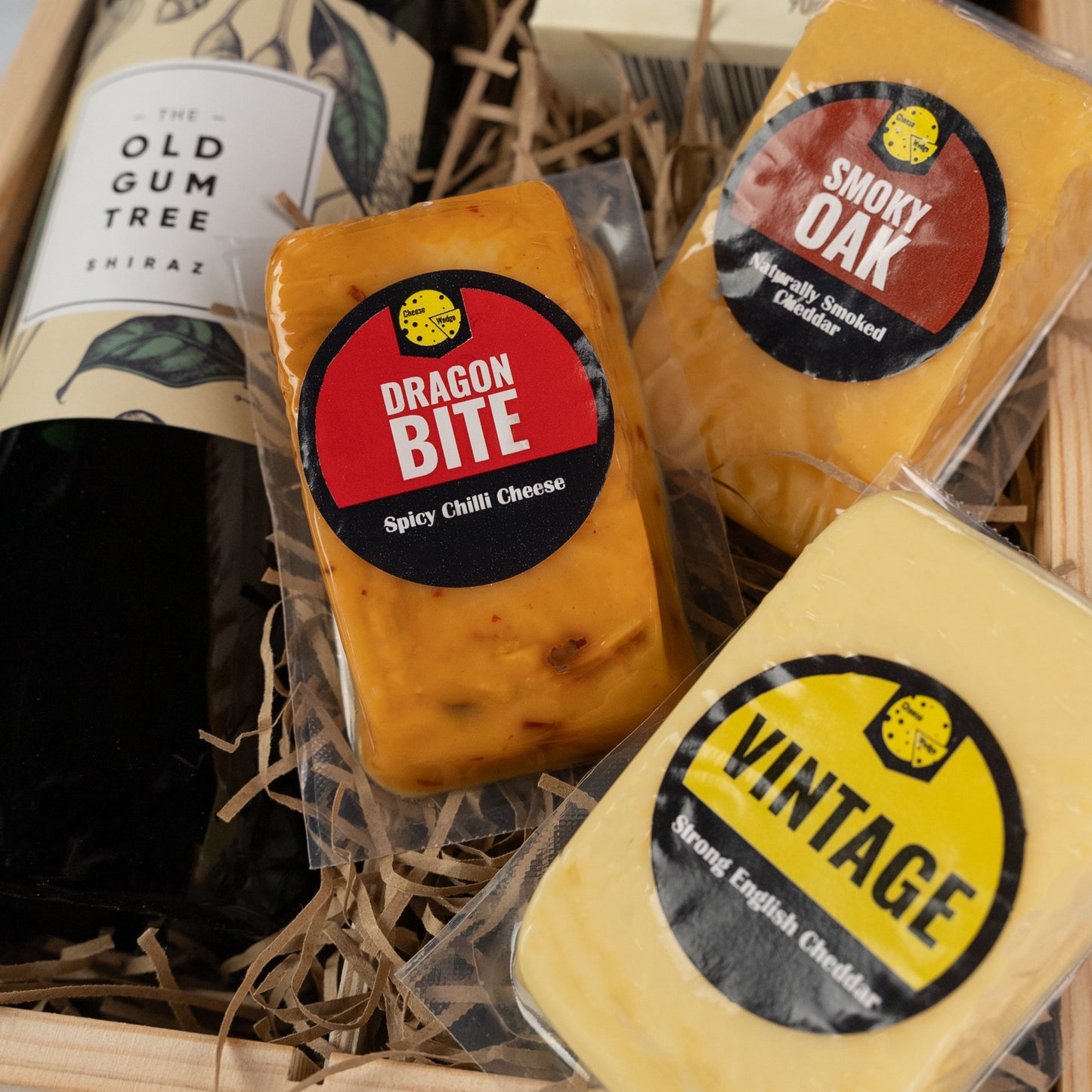 The Cheese Wedge Company Alcohol Hamper Cheese Wedges And Wine Gift Box