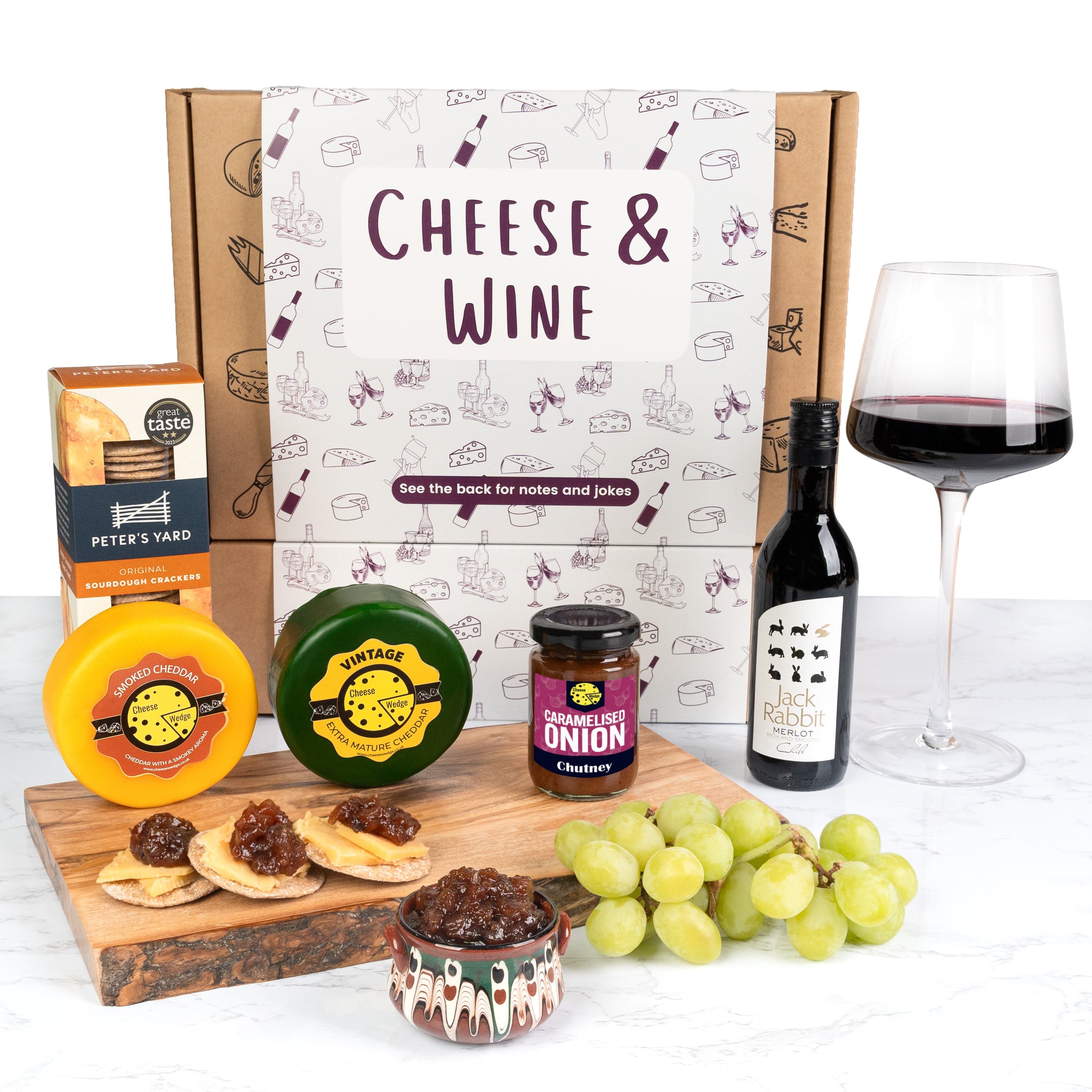 Red Wine & Cheese Gift Box - Including Crackers & Chutney – The Cheese ...