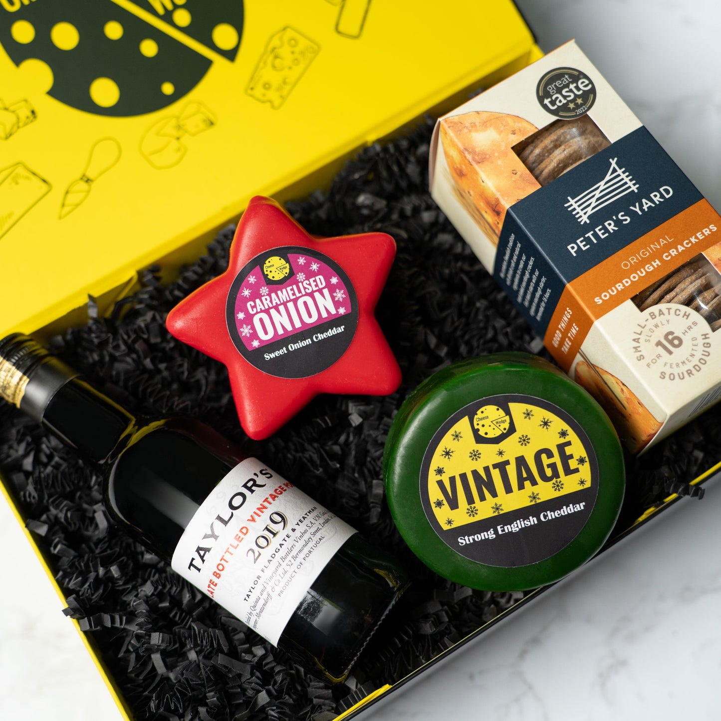 The Cheese Wedge Company Alcohol Hamper Signature Christmas Selection: Port, Cheese & Crackers