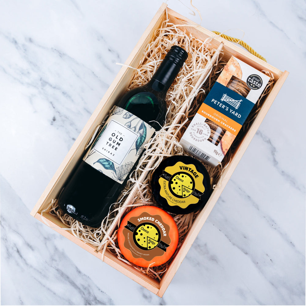 
                      
                        The Cheese Wedge Company Alcohol Hamper Cheese Truckles And Wine Gift Box
                      
                    