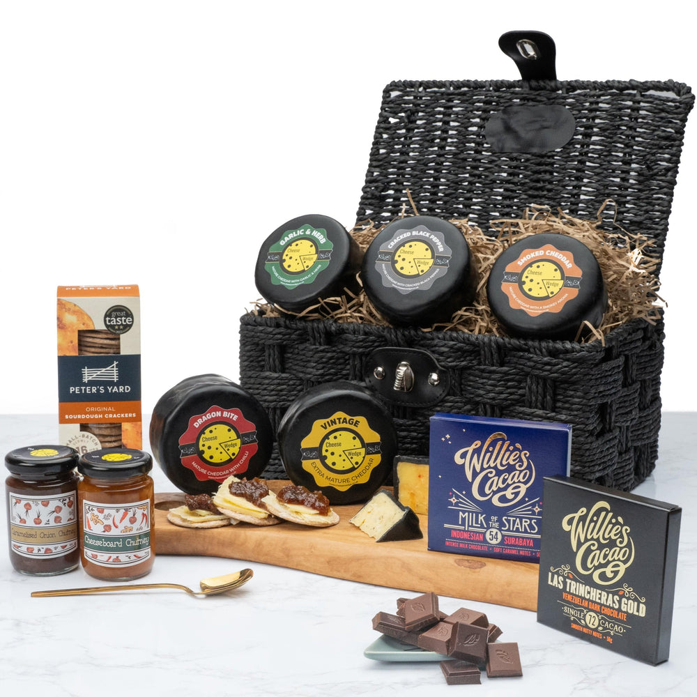 The Cheese Wedge Company Luxury Truckle Hamper With Chocolate