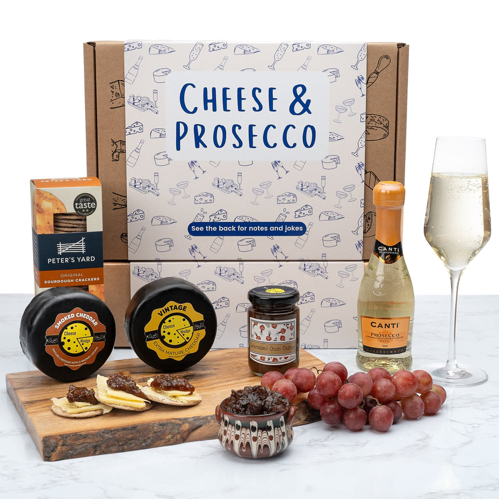 The Cheese Wedge Company Alcohol Hamper Cheese & Prosecco Gift Box