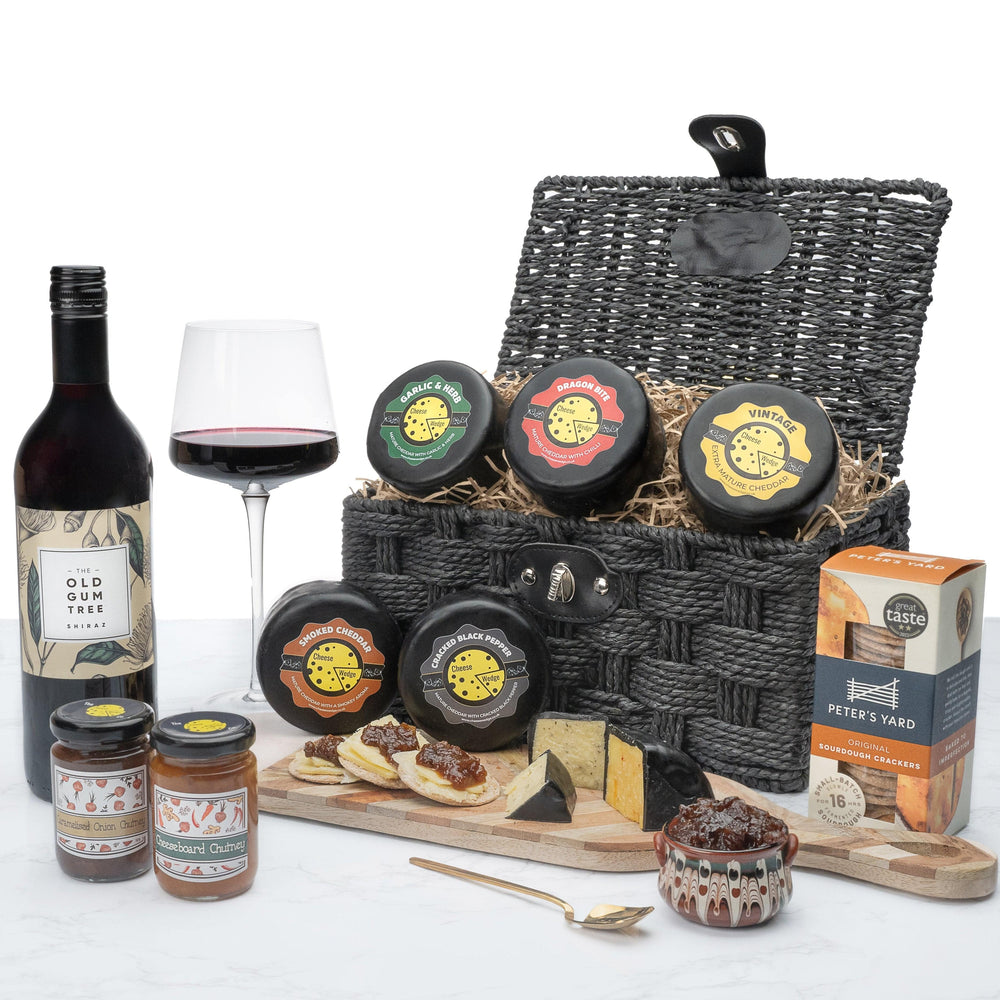 The Cheese Wedge Company Alcohol Hamper Luxury Truckle & Wine Hamper