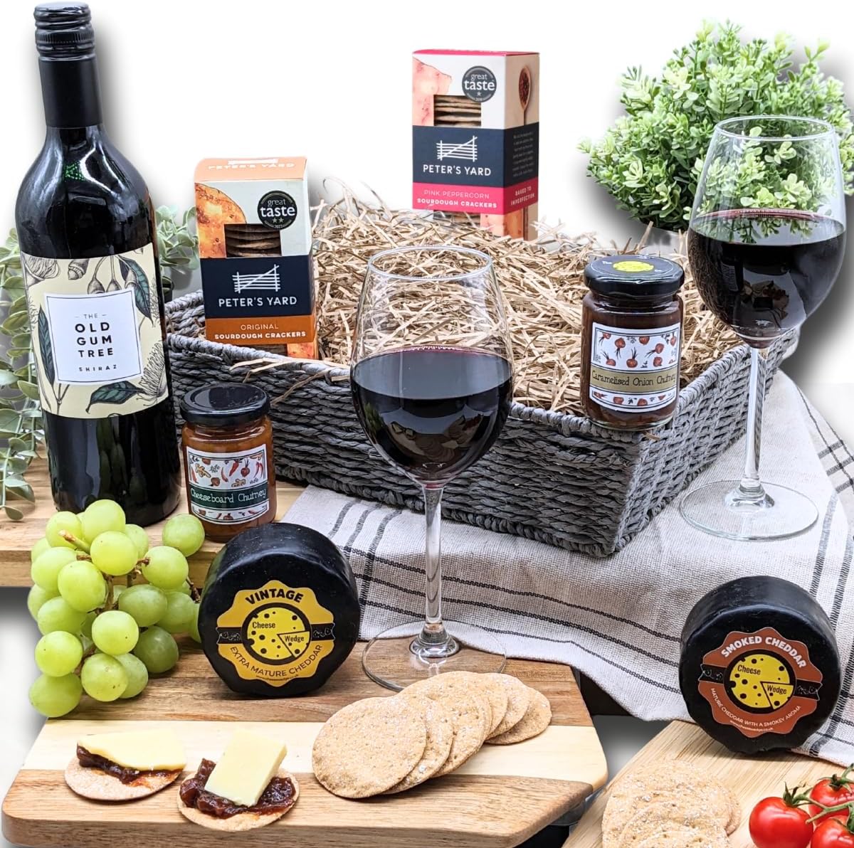 Cheese & Wine Gift Basket Set The Cheese Wedge Company