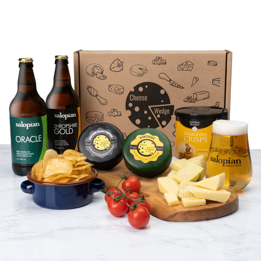 The Cheese Wedge Company Alcohol Hamper Cheese & Beer Gift Hamper