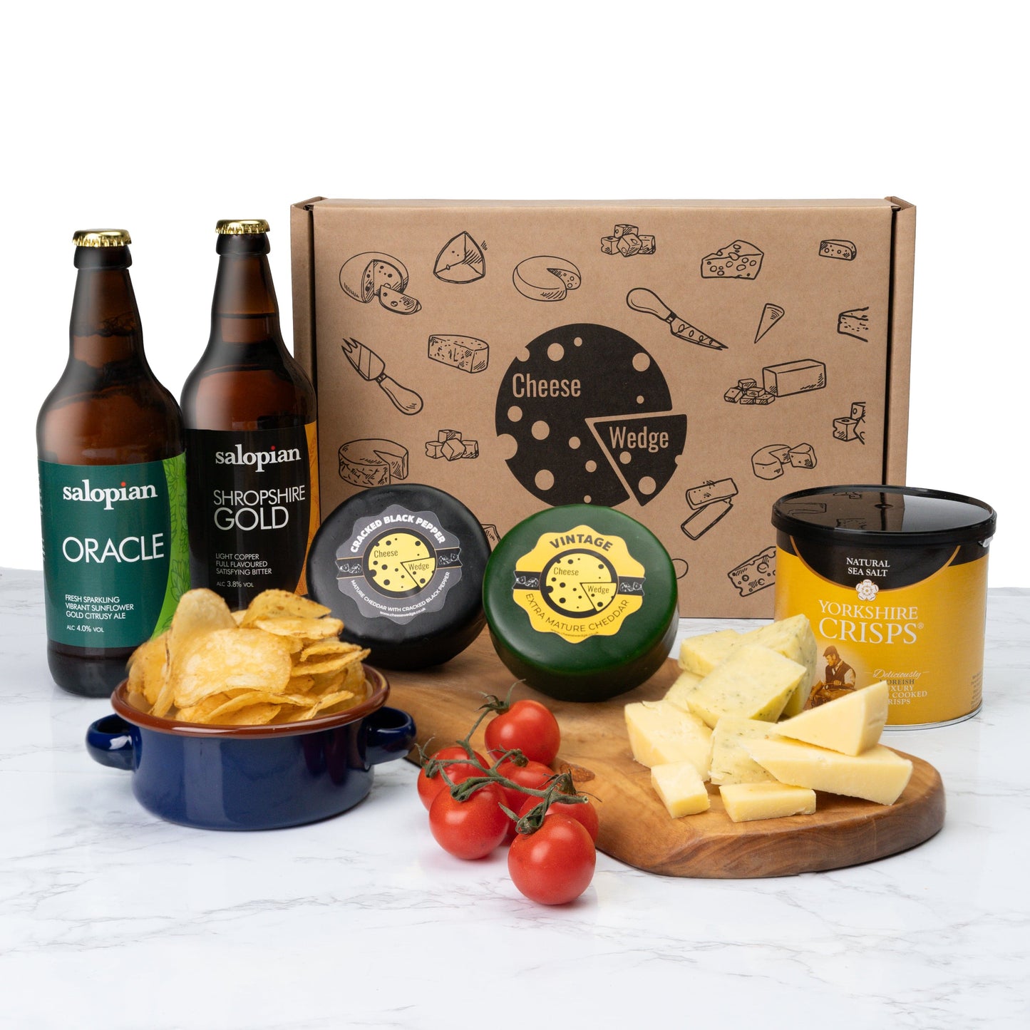 The Cheese Wedge Company Alcohol Hamper Cheese & Beer Gift Hamper