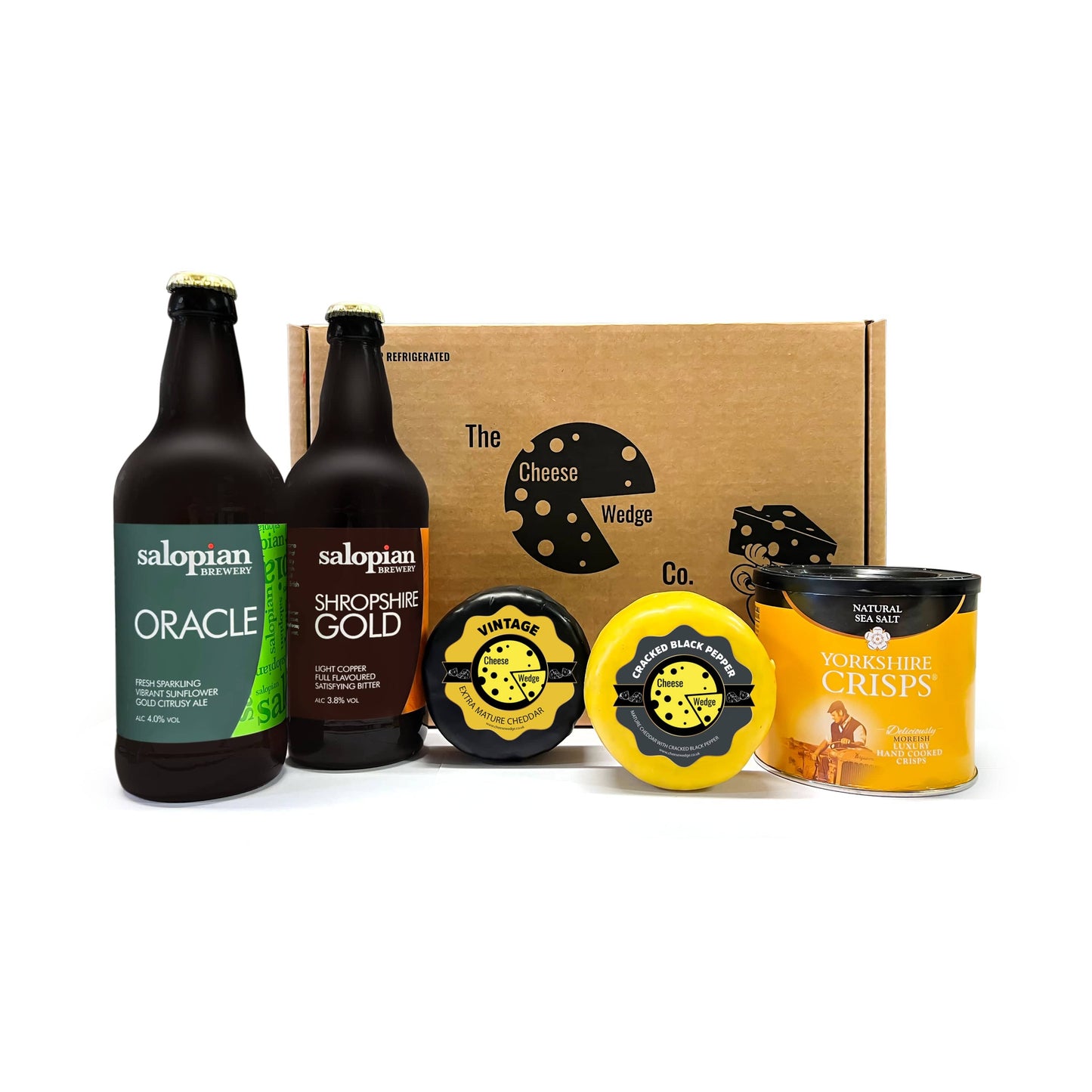 The Cheese Wedge Company Alcohol Hamper Cheese & Beer Gift Hamper