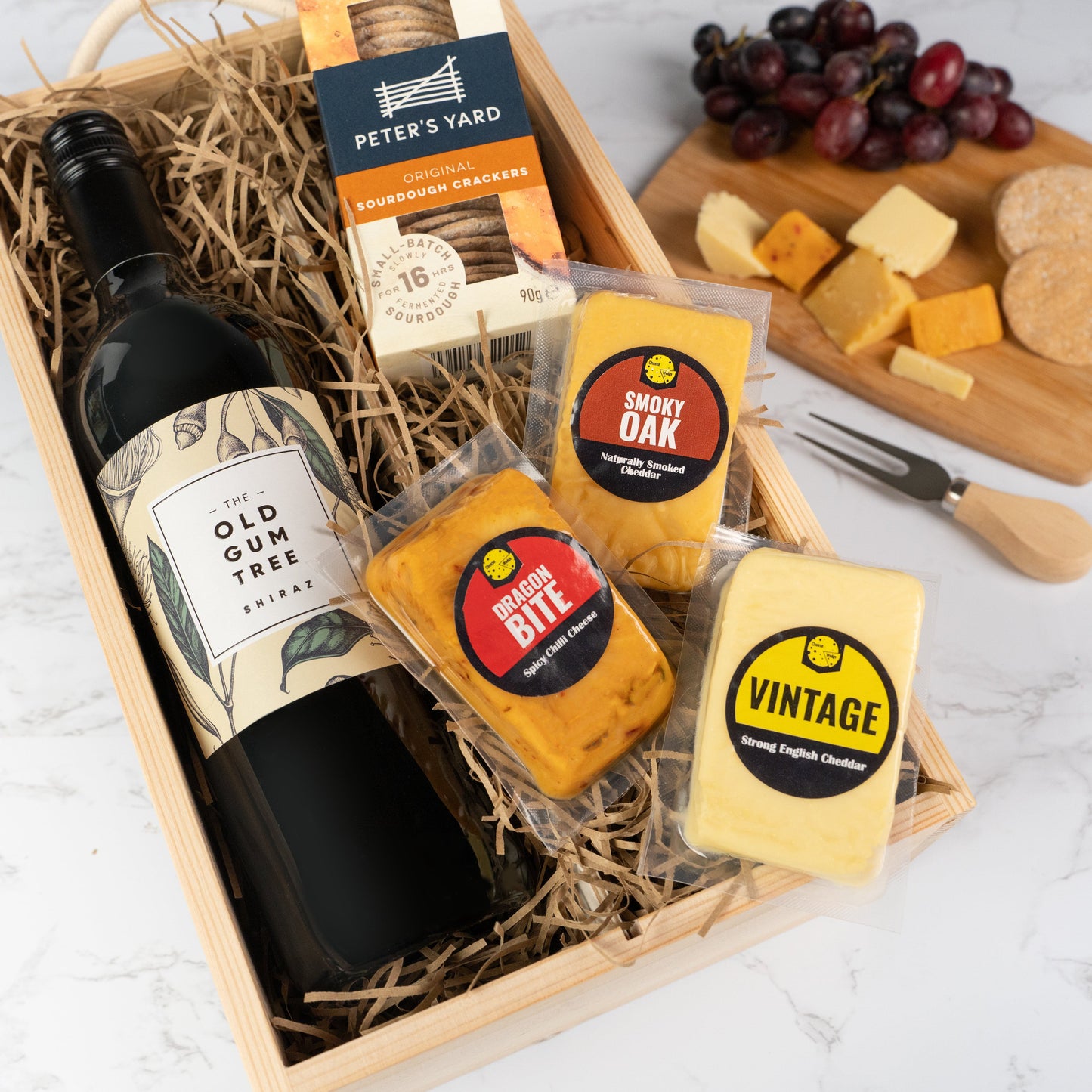 The Cheese Wedge Company Alcohol Hamper Cheese Wedges And Wine Gift Box