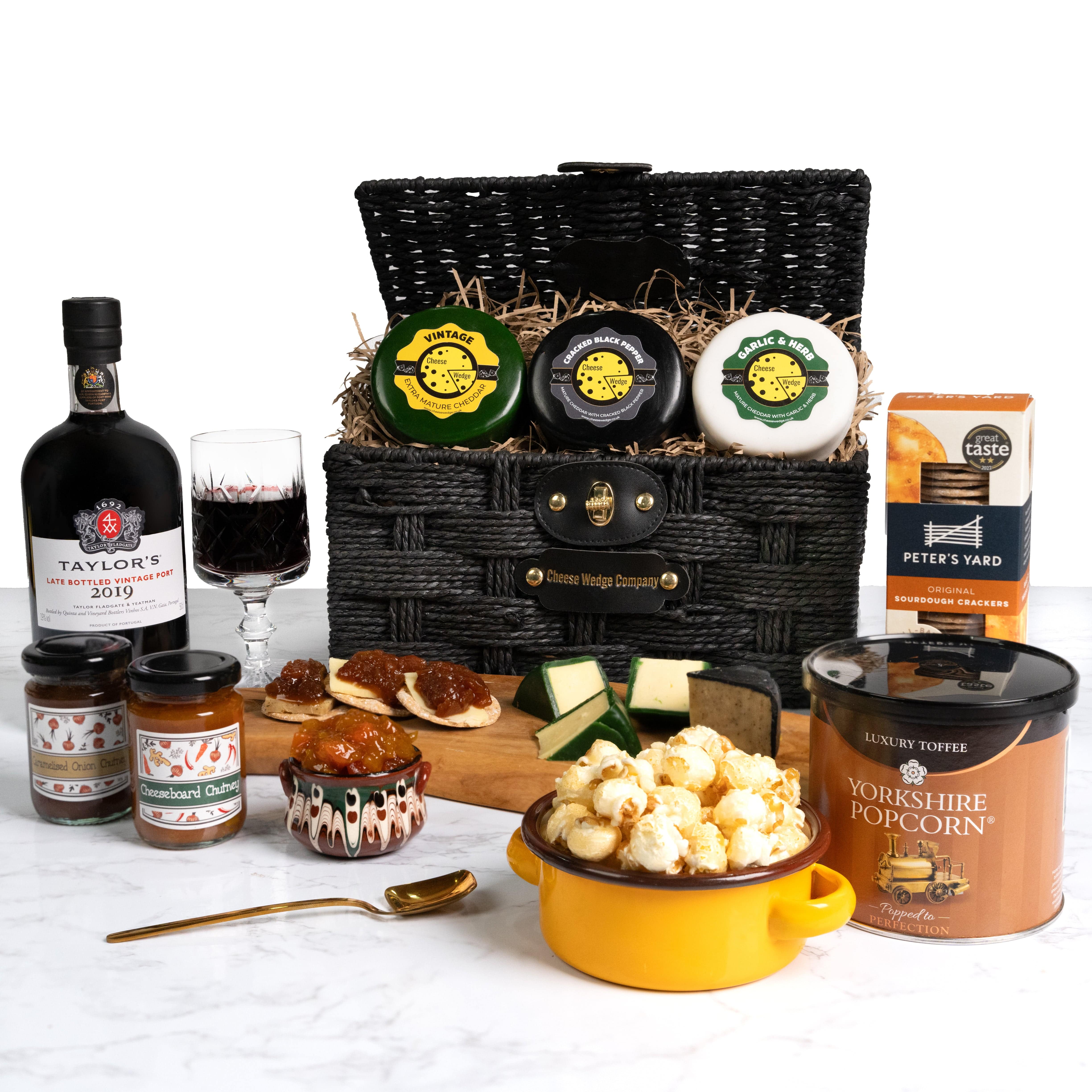 Port & Cheese Gift Hamper | Artisan Cheese & Port – The Cheese Wedge ...