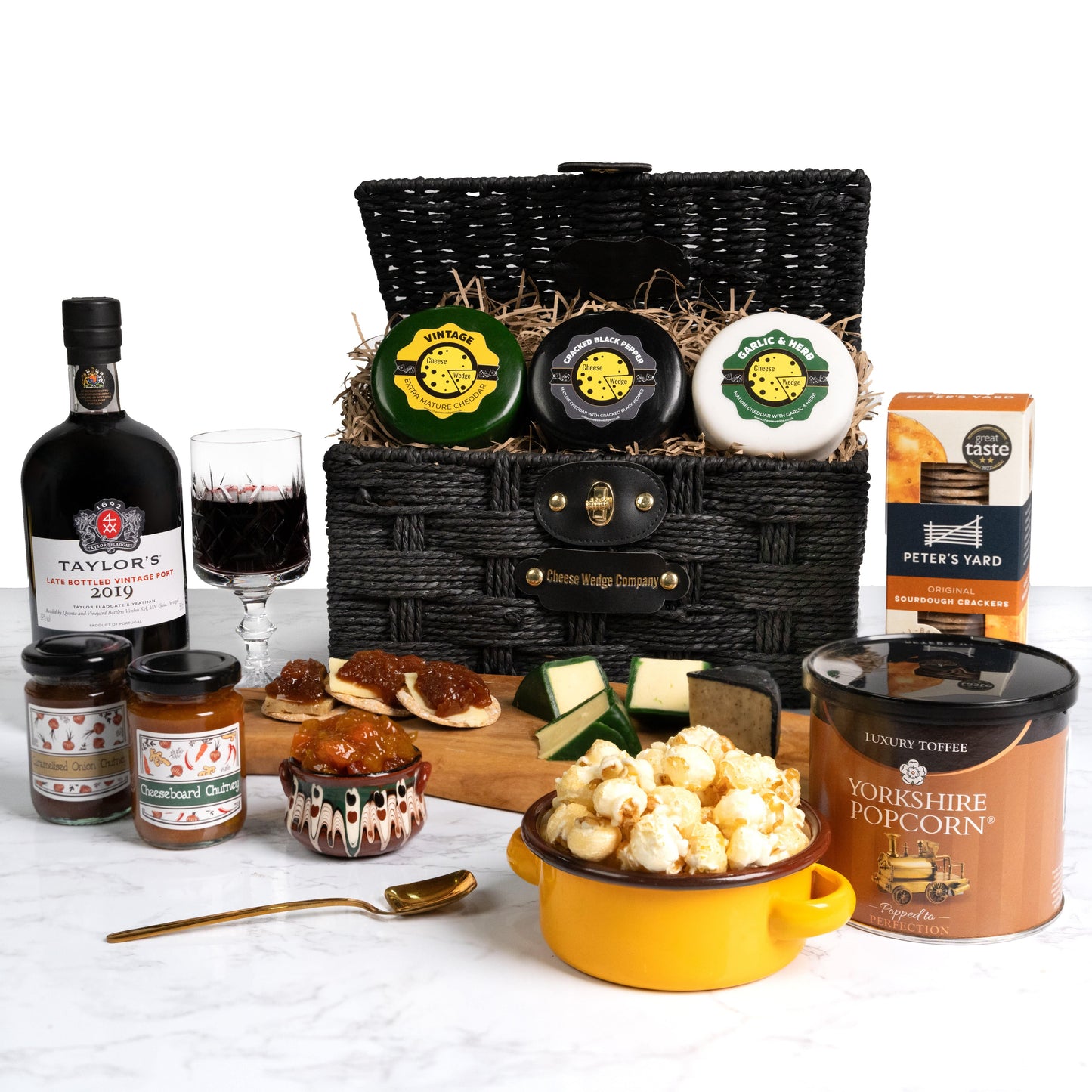 The Cheese Wedge Company Alcohol Hamper Port & Cheese Deluxe Hamper