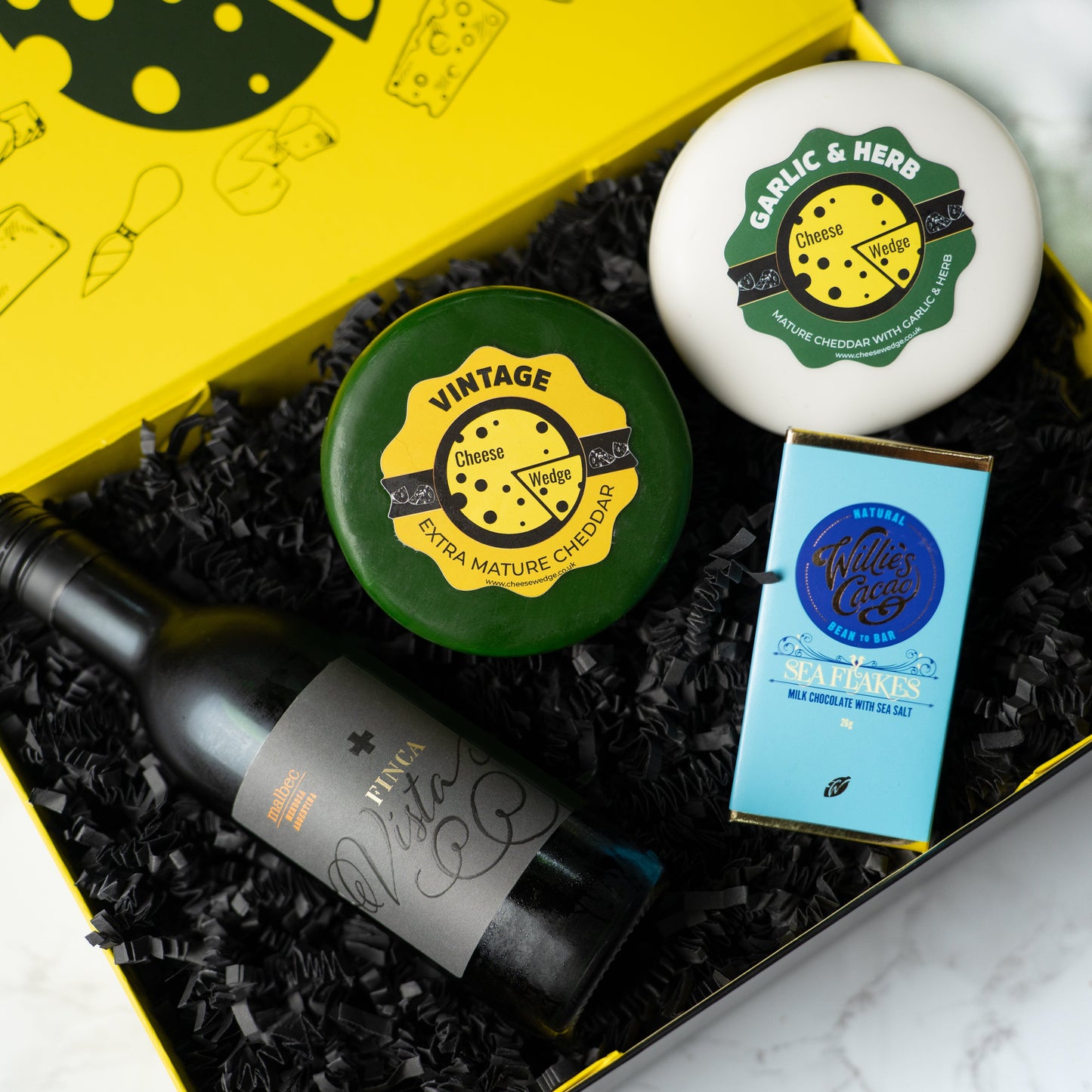 The Cheese Wedge Company Alcohol Hamper Finca Vista Malbec - Red Wine 187ml The Box Of Luxury | Wine, Cheese & Chocolate Gift Box