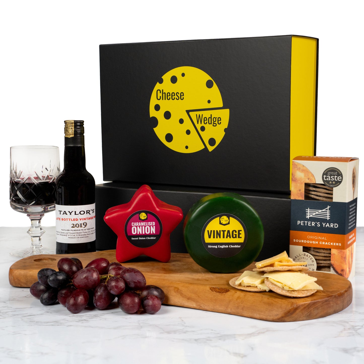 The Cheese Wedge Company Alcohol Hamper The Signature Selection: Port, Cheese & Crackers