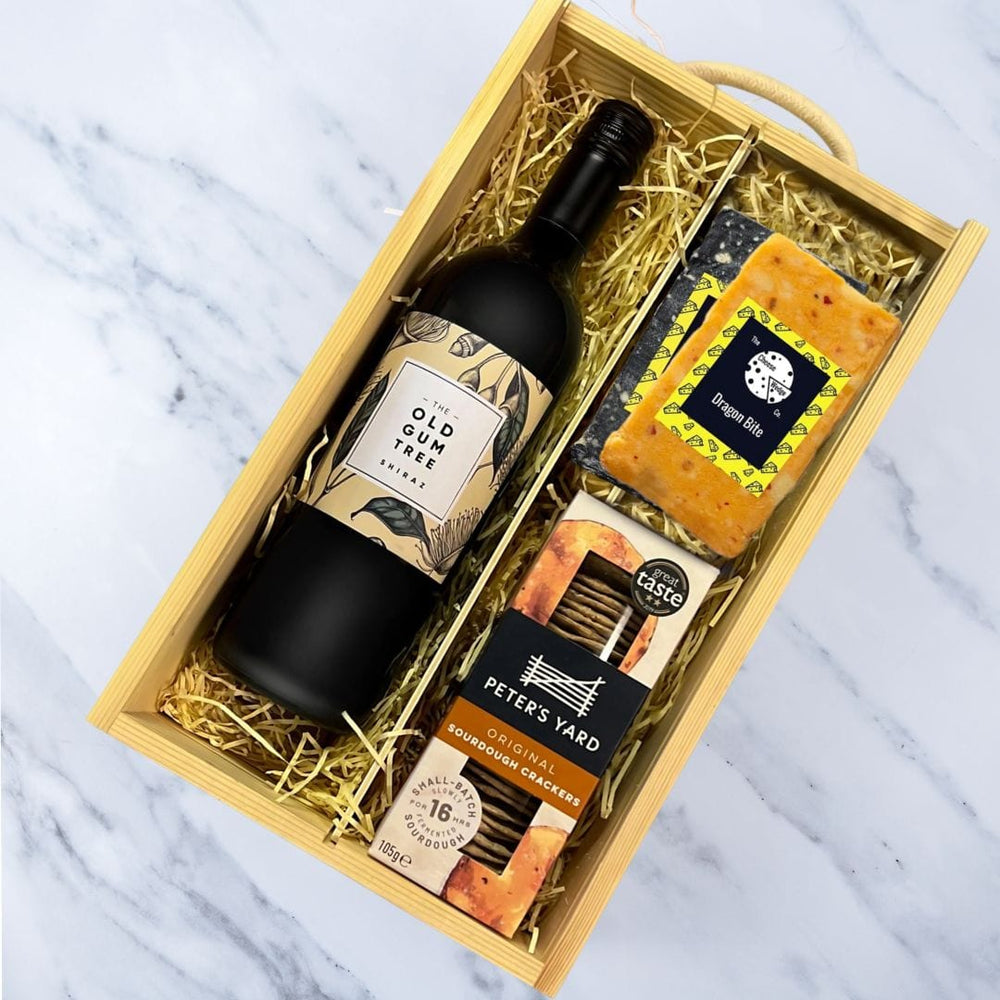 The Cheese Wedge Company Alcohol Hamper Cheese Wedges And Wine Gift Box